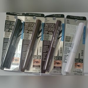Maybelline Tattoo Studio Dip-Ink Eyeliner Black, Brown, Burgundy, White